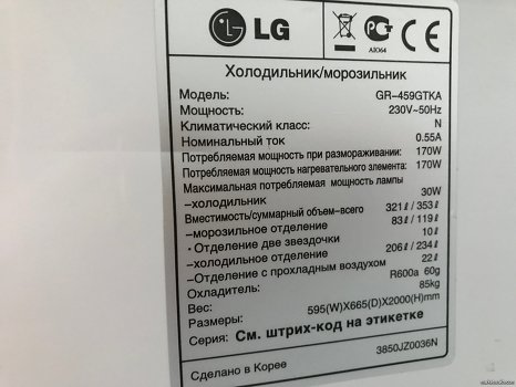 Where can I see the class of the refrigerator?